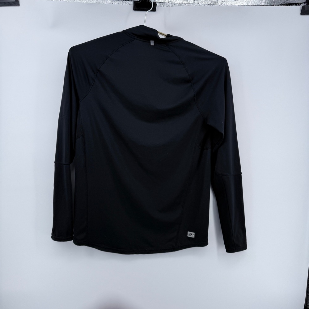 FILA Sport Quarter Zip Shirt Mens M Running Long Sleeve Performance Black - Picture 3 of 8